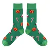 Calcetines de Algodón Navideños para Ventas Transfronterizas de Amazon, Talla Grande Unisex para Pareja, Calcetines Navideños de Tubo Alto, Calcetines Navideños Largos con Graffiti de Moda