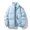 Chamarra acolchada de color liso con cuello alto para hombre y mujer, nueva de invierno 2026, gruesa, cálida, moderna, casual, para pareja