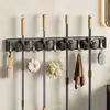 Clip de pared para mopa, Gancho sin taladro, Estante fijo para baño, Colgador de almacenamiento para escobas, Suministro directo del fabricante para el hogar