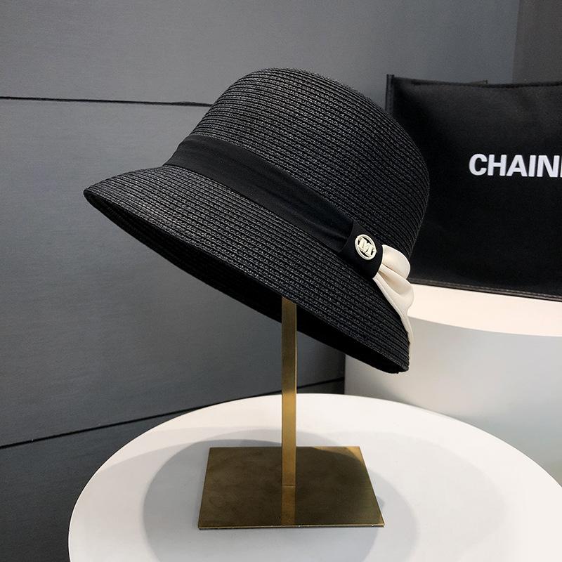 日系草帽女夏季出游海边洋气礼帽法式英伦遮阳防晒M标渔夫太阳帽