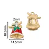 Pingente de Aço Inoxidável Desenho Papai Noel com Design de Gotejamento de Óleo, Pulseira DIY Feita à Mão, Colar, Chaveiro, Enfeite Pendente, Acessório