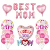 Dia das Mães Transfronteiriço Feliz Dia das Mães Avental Jardim de Flores Amor de Flor Combinação de Balão de Filme de Alumínio