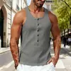 Nueva Camiseta sin Mangas para Hombre Estilo 2026 Verano Moderna Fresca de Gama Alta Estilo Americano de Punto sin Mangas para Hombre
