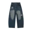 Jia Yiku 2026 Nuevos Jeans Sueltos Retro Americanos Estrella de Cinco Puntas Personalidad Cleanfit Pantalones Cimitarra Hombres y Mujeres