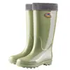 Sapatos Aquáticos Extra de Alta Moda, Galochas Longas para Mulheres, Sapatos de Chuva com Forro de Algodão, Sola Espessa com Crampons, Galochas Extra Longas