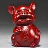 Adornos tallados en madera maciza roja de los Doce Animales del Zodiaco, un juego completo de exquisitas piezas de colección para escritorios del hogar y la oficina, Decoraciones Artesanales Propicias