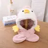 Nuevo Sombrero de Invierno 2025 para Niños Peluche Dibujos Animados Lindo Bebé Niño y Niña Bufanda con Forro Polar Sombrero Integrado con Protección para los Oídos