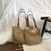 2026 Nueva Bolsa de Hombro Grande de Algodón Tejido Bolso Tote Casual de Malla Hueca Bolsa de Playa para Vacaciones en la Costa