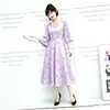 Vestido A-line Holgado de Manga Media y Cuello Redondo con Estampado Floral Retro Nuevo 2026, Estilo Suave y Elegante, Versátil para el Uso Diario