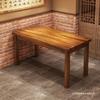 Mesa de Madera Maciza Carbonizada Mesa de Hotel y Combinación de Sillas Mesa de Barbacoa para Comida Rápida y Snack Bar Mesa Larga para Tienda de Fideos Mesa y Sillas de Madera Carbonizada