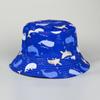 Sombrero de pescador de delfín de dibujos animados para exteriores a prueba de sol sombrero de cuenca reversible de doble cara sombrero de sol para pareja de estudiantes viaje montañismo sombrero de pesca femenino