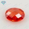 Gema Huagang de color huevo con cara de tortuga doble, circonita blanca, piedra desnuda, cara de celosía ovalada, cara de circonita blanca, doble cara