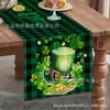 Nuevo St de Venta Caliente Temu. Mantel de Mesa de Patrick Trébol de Cuatro Hojas de la Suerte Estampado de Enano Mantel Decorativo a Prueba de Polvo para Mesa de Comedor