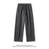 Pantalones de Chándal Retro Americanos Plisados tipo Cimitarra para Hombre Otoño Holgados Casuales de Pierna Ancha Pantalones Perezosos Relajados