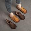 Zapatos de Mujer Shanghai Jiejie 2022 Otoño e Invierno Nuevos Retro Moda Casual Punta Redonda Tacón Plano Cómodos Cálidos Combinables