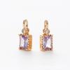 Retenção de cor 18K ouro real cor retangular pingente de pedra branca pulseira diy colar brincos acessórios de jóias material