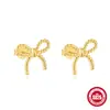 Novo Conjunto de Colar e Brincos em Prata 925 Torcida em Laço Design de Nicho Ins Moda para o Dia a Dia Colar e Brincos