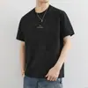 Nova Camiseta Masculina de Manga Curta de Alto Padrão Verão 2026, Nova Verão Gola Redonda Bordada Casal Lavada Estilo Americano Vintage