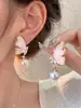 Pendientes de plata de ley 925 con aguja, mariposa, circonita y perla, moda femenina, pendientes de alto sentido, joyería de oído única de nicho, venta al por mayor