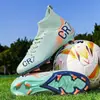 Zapatos de Fútbol de Caña Alta Transfronterizos para Hombres y Mujeres, Zapatos de Entrenamiento con Tacos Largos para Césped Artificial de Estudiantes, Zapatos de Fútbol en Stock, Transpirables