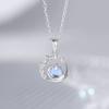 Collar de Plata Esterlina S925 de Plutón para Mujer Cadena Clavicular Cósmica de Planeta Estrella Piedra Lunar Joyería Sencilla Japonesa y Coreana para Combinar con Todo