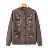 Ropa abrigadora para mujeres de mediana edad y mayores, cárdigan de punto para otoño e invierno, suéter para señoras mayores, ropa holgada forrada de polar para abuelas