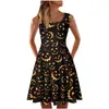 2021 Aliexpress Transfronterizo Nuevo Estilo Top sin Mangas Vestido Ajustado Europeo y Americano Moda Casual para Mujer Vestido Estampado Mujer