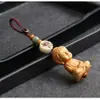 Llavero de Coche Hecho a Mano, Colgante para Llave de Coche, Adorno de Boj Tallado, Colgante Unisex