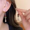 Pendientes de nicho de metal con forma de gota de agua y cristal, con personalidad, de red roja, nuevos, estilo chino, de moda nacional, estilo antiguo, estilo cheongsam, vintage.