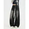 Jeans Jeans Desgastado Descolorido Retro Americano Feminino Tendência Novo Cintura Alta Emagrecimento Senso de Design Silhueta Nicho Calça Longa