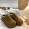 Mules de plataforma de suela gruesa estilo Birkenstock para mujer, zapatos cómodos sin cordones para primavera y otoño 2026 modelo nuevo