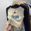 Camada Base Térmica de Fleece Escovado para Meninos Outono Inverno 2026 Nova Camiseta Patchwork de Manga Longa Infantil Top Quente para Meninos