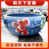 Novo pote de tesouro de cerâmica estilo chinês com lótus, jarra de porcelana decorativa para mesa de sala de estar, aquário doméstico, vaso para plantas verdes hidropônicas