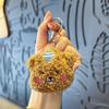 Pendente de Pelúcia Urso Fofo Criativo com Cachos Pingente Exquisito Feminino para Mochila de Estudante Chaveiro de Urso de Pelúcia