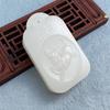 Colgante de Jade Blanco Afgano con los doce signos del zodiaco, marca cuadrada tallada, venderá regalos de jade, puesto de mercado nocturno en lugar escénico