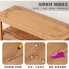 Banqueta Estrecha de Bambú para Cambiar Zapatos para Entrada de Casa, Zapatero Minimalista para Entrada con Almacenamiento Integrado