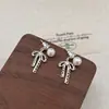 Pendientes de Lazada Estilo Ballet Francés para Mujer 2025 Nuevos Pendientes Exquisitos de Nicho Lujo Ligero Gama Alta Dulces Accesorios para Orejas