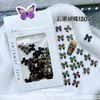 Aurora Roxo Fantasma Cor Vento Escuro Conjunto de Acessórios com Laço e Diamantes de Resina para Unhas Decoração de Nail Art