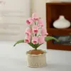Cicanus bolus tejido a mano terminado maceta de algodón lana floral tejido imitación flor escritorio bonsái regalo hecho a mano