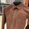 Camisa de Pana de Manga Larga para Hombre, Mismo Estilo que la de Contrapunto, 100% Algodón, Bolsillo Real, Casual Holgada, Camisa para Hombre