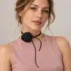 Gargantilla Vintage de Rosa Transfronteriza Europea y Americana Deseo Puro Nicho Collar de Rosa de Seda Flor de Tela Cuello Mujer