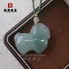 Colgante de Caballo de Jade Verde Natural de Tianshan de Xinjiang, Amuleto que Atrae la Riqueza, Collar Zodiacal Año del Caballo con Hilo de Oro, Caballo de Jade Grande