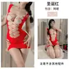 Uniforme de Natal Sexy Roupa de Ano Novo Malha Grande Sexy Malha Vazada Roupa Tentação Pura Quer Abrir Arquivo Roupa Íntima Grátis Entrega