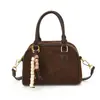 Bolsa de Bowling Feminina Coreana de Nicho Versátil Bolsa de Mão Feminina Grande Capacidade Moda Retrô Bolsa de Ombro Transversal