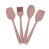 Espátula de silicona de una pieza, esparcidor de mantequilla, cuchillo para mezclar crema, brocha para aceite, brocha para barbacoa, espátula para hornear, juego de cuatro piezas