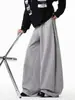 Calça de Moletom Esportiva com Tira Lateral para Homens, Tendência Outono e Inverno Hip-Hop Americano Solta Casual Larga Longa