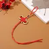 Corda de Nó da Riqueza de 8 Discos Nó Chinês Pingente de Franja Chaveiro Embalagem Presente Ornamento para Pendurar DIY Pingente Em Estoque