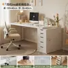 Mesa Integrada com Estante para Uso Doméstico, Mesa de Estudo para Estudantes, Penteadeira Moderna para Quarto de Meninas, Mesa de Computador Branca
