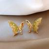 Pendientes de Mariposa de Cristal Verde 2024 Nuevos Pendientes de Alta Gama con Elegante Temperamento para Mujer