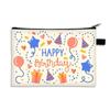 Bolsa de Monedas Grande Feliz Cumpleaños para Mujer 2025 Nueva Urbana Simple Bolsa de Almacenamiento para Cosméticos